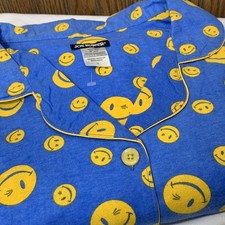 Joe Boxer Unisex Pajamas 1XL 2-Piece Flannel Pajama Sleep Set Smiley Face Winks