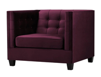 Sessel Chesterfield Textil Stoff Violett Kreative MöBel Neu Wohnzimmer Modern