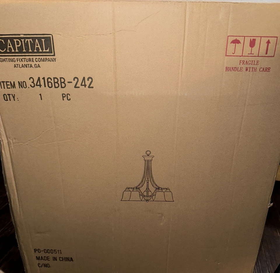 Lámpara de araña HomePlace Capital Lighting Colton 5 luces, 3416BB-242 colgante bronce Foto 2 de 4