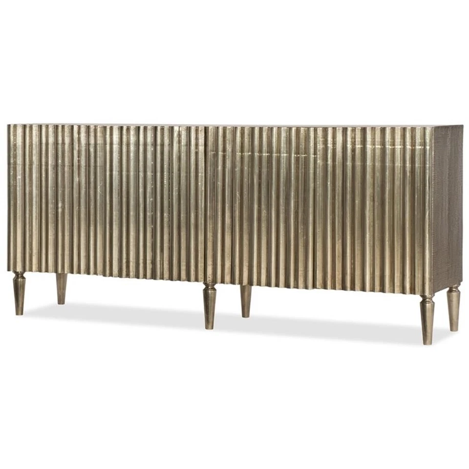 Beaumont Lane 4-Door Traditional Mango Wood Console Table in Silver Foil - Image 4 of 4