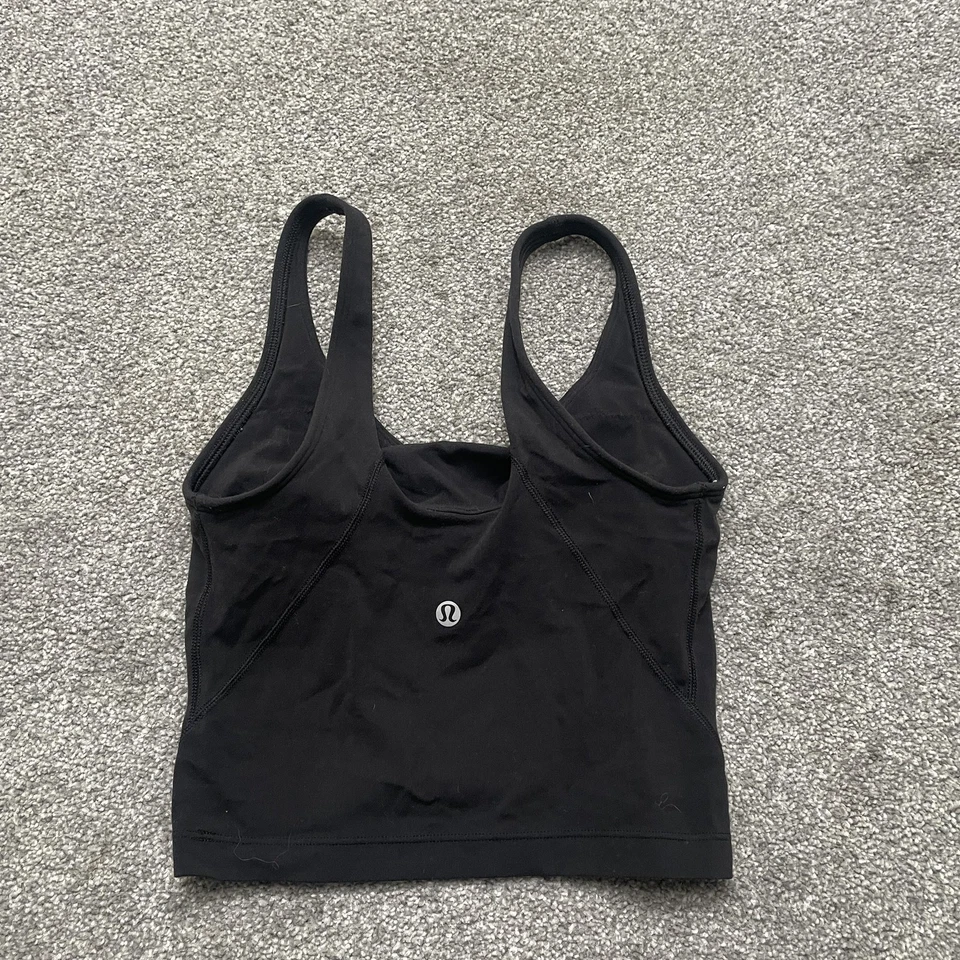 Lululemon Align Tank Top Womens 0 Black Nulu Cropped Built In Bra Yoga Gym - Image 2 of 4