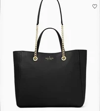 NWT Kate Spade Infinite Large Triple Compartment Tote Purse Pebbled Black K6028