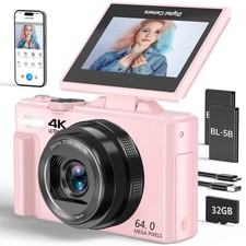4K Digital Camera for Photography, 64MP Vlogging Camera for YouTube with 3" 1...
