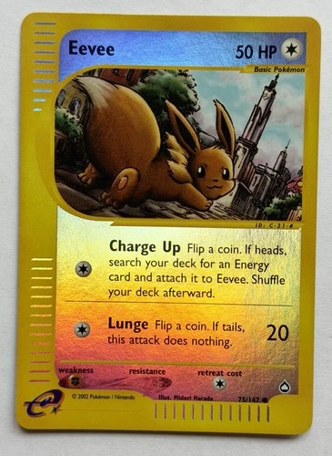 Eevee - Aquapolis 75/147 2002 - E Reader - Pokémon TCG - WOTC - Reverse Holo NM