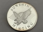 "UNCIRCULATED"  1 oz .999 FINE SILVER ROUND by Sunshine Minting