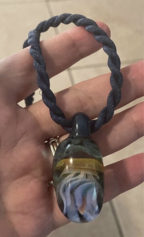 Jellyfish glass art pendant