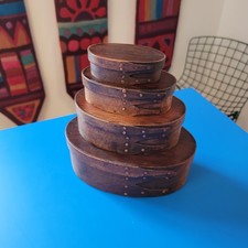 Set of 4 Vintage Handmade Wood Shaker Nesting Boxes
