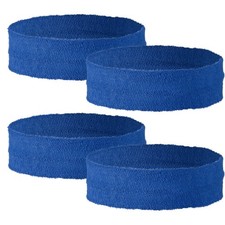 Sweat Absorbing Head Band, 4Pcs Nylon/Cotton Dark Blue