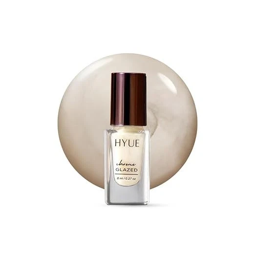 HYUE Chrome Glazed Nail Paint - 7 shades | Icy Silver | 8 ml | Dual-toned | Long