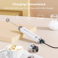 Rechargeable Milk Frother, LunaFro NS Handheld Electric Foam Maker Waterproof...