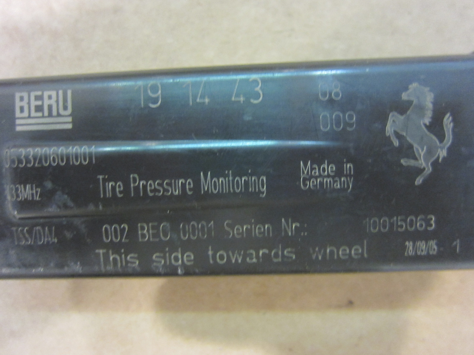 Ferrari 599, 612. Tire Pressure Monitoring System Antenna. Part# 224562