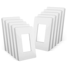 10 Pack Screwless Decorator Wall Plate Gloss Finish Outlet Cover Size 1-Gang ...