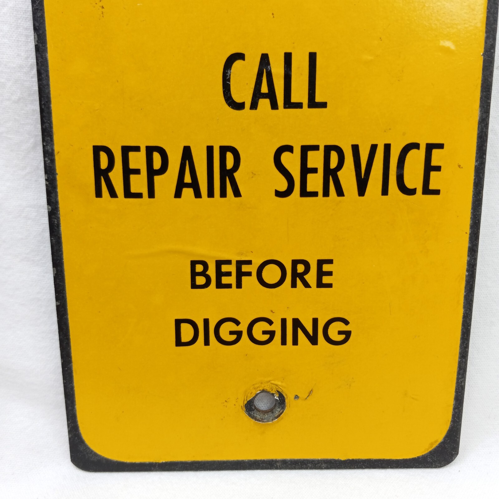 Vintage General System Telephone Warning Underground Cables Metal Sign