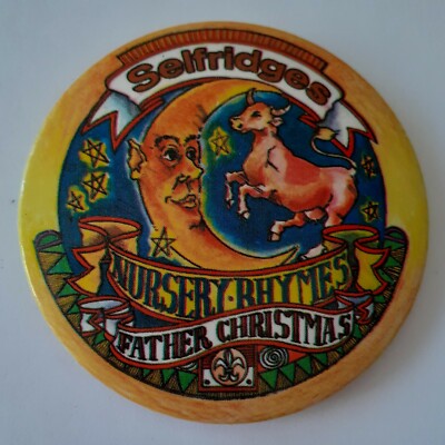 Button Badge: Selfridges Nursery Rhymes Father Christmas