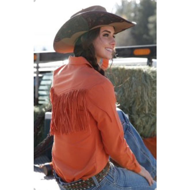 Cinch® Ladies Western Orange Fringe Long Sleeve Snap Shirt Cinch® Ladies Western Orange Fringe Long Sleeve Snap Shirt