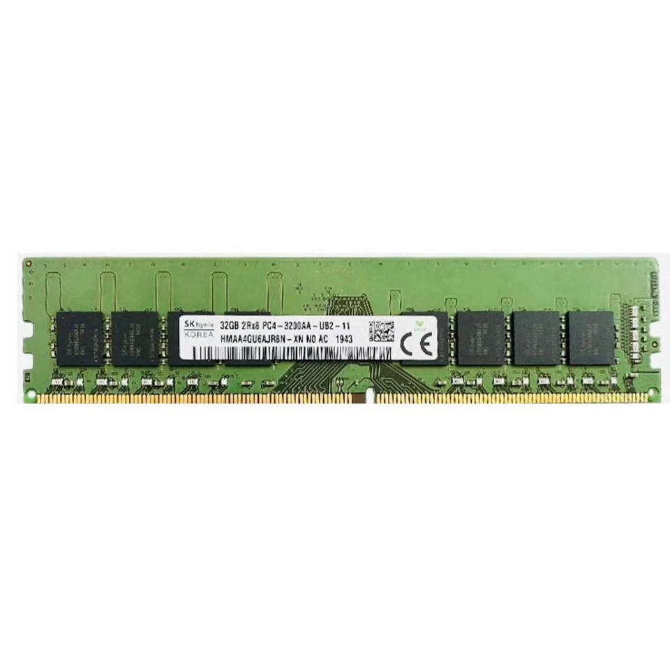 Hynix 64GB (2X32GB) DDR4 3200MHz PC4-25600 2RX8 UDIMM Memory Ram HMAA4GU6AJR8N - Image 2 of 4