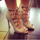 NEW Steve Madden Cabarett Rhinestone Lace Up Shoe Heel Pumps — photo 6