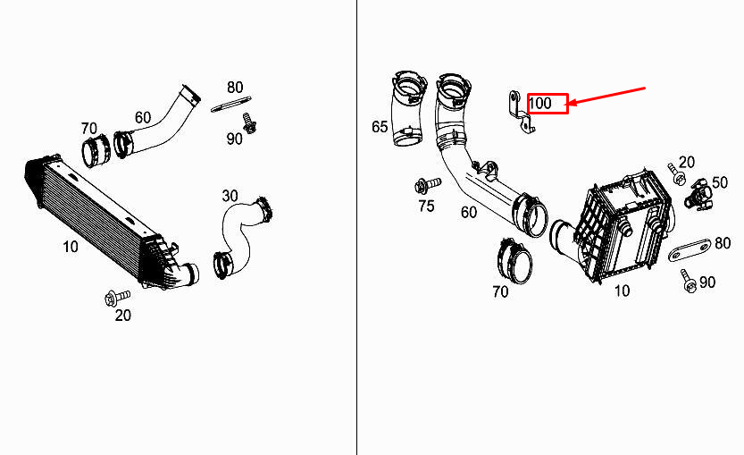 MERCEDES-BENZ SLK R172 Motor-Ladeluftleitungshalterung A1725041340