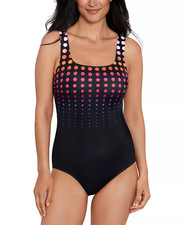 Swim Solutions Shape Solver Womens 8 Going In Circles One-Piece Swimsuit 2277