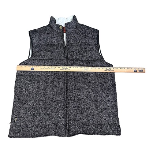 Stash House Down Puffer Vest Mens 3XL White Black Tweed Reversible Full Zip - Picture 7 of 12