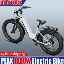 Fat Tire Electric Bike 1000W Peak 7Speed Ebike for Adults Commute Mountain EBike