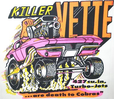 Chevy Killer Vette Vintage 70's Roach T-Shirt transfer only / Iron on. 1968 X 11