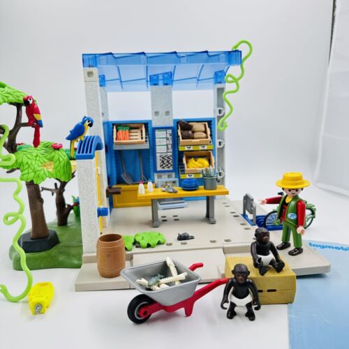 Playmobil 4461 Zoo Feeding Animals Station Baby Monkey Parrots Snakes RARE - Picture 1 of 14