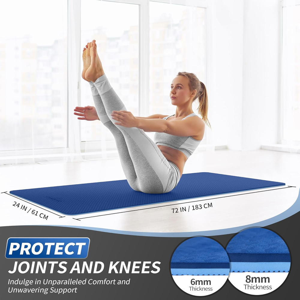 Eco-Friendly Non-Slip Extra Thick Yoga Mat for Women Men & Kids in 1/3 1/4 & 2/5 Inch Sizes