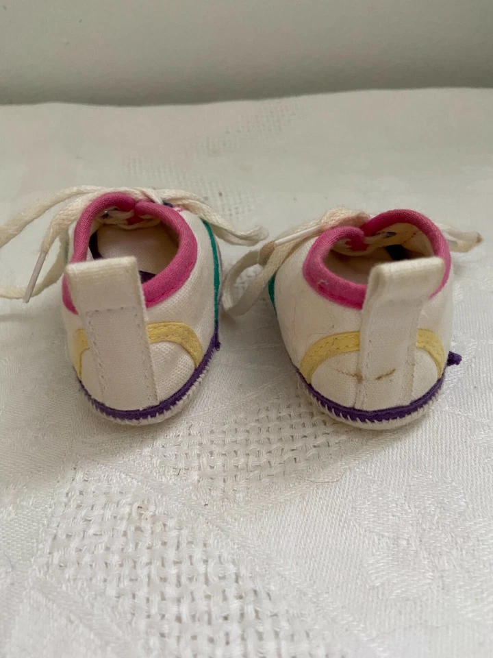 GUC BABY DEER Talla 1 Tenis de Lona Blanco Rosa Verde Amarillo Púrpura Foto 3 de 4