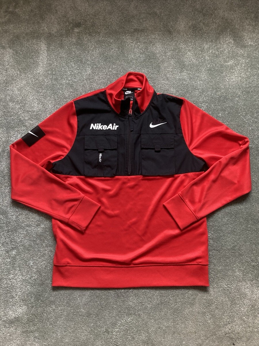 nike air jacket red and black