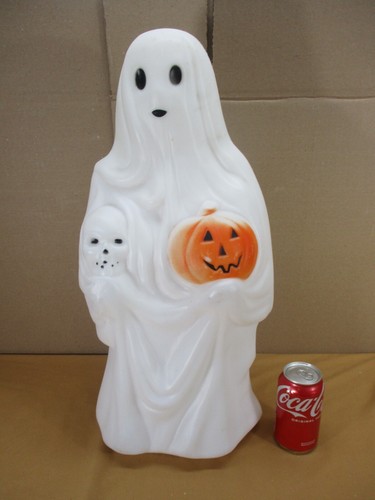 Vintage Empire Sheet Ghost w/ Skull & Pumpkin Lighted Halloween Blow Mold 22.5" - Picture 3 of 17