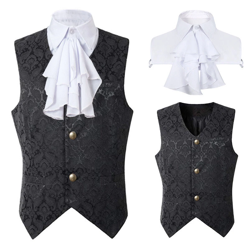 Gothic Men Waistcoat Steampunk Medieval Victorian Renaissance Cosplay Costume - Image 4 of 4