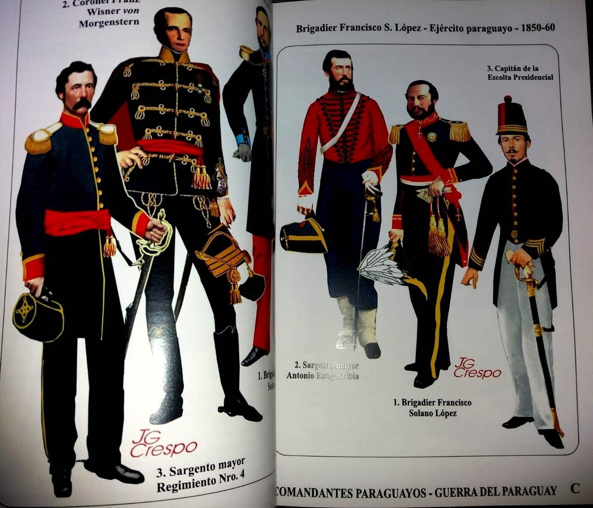 3 magazine uniformes comandantes paraguayos guerra paraguay triple Alliance  war | eBay UK