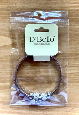 Bracelet ~ D Bello ~ White, Silver, CZ ~ 1 Size ~ 1X Charm ~ Cosmetic ~ !L  K!