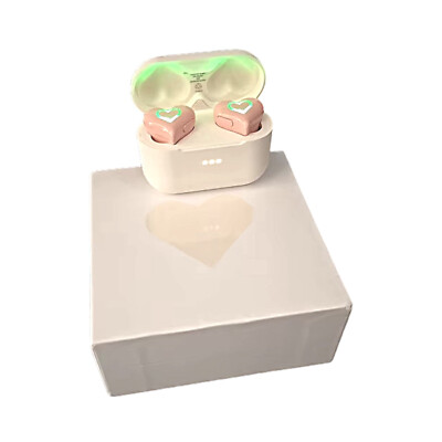 Heart Wireless Bluetooth Earphones Mic Built-In Headset Girls Lovely Gift Box
