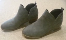 Vepose Ankle Booties Womens  Size 10 Grey Leather Slip Ons CJY912