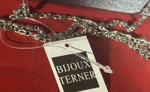 Clutch Purse Bijoux Terner - Gray Satin Beaded - Chain Strap - Kiss Lock NEW - Picture 6 of 11