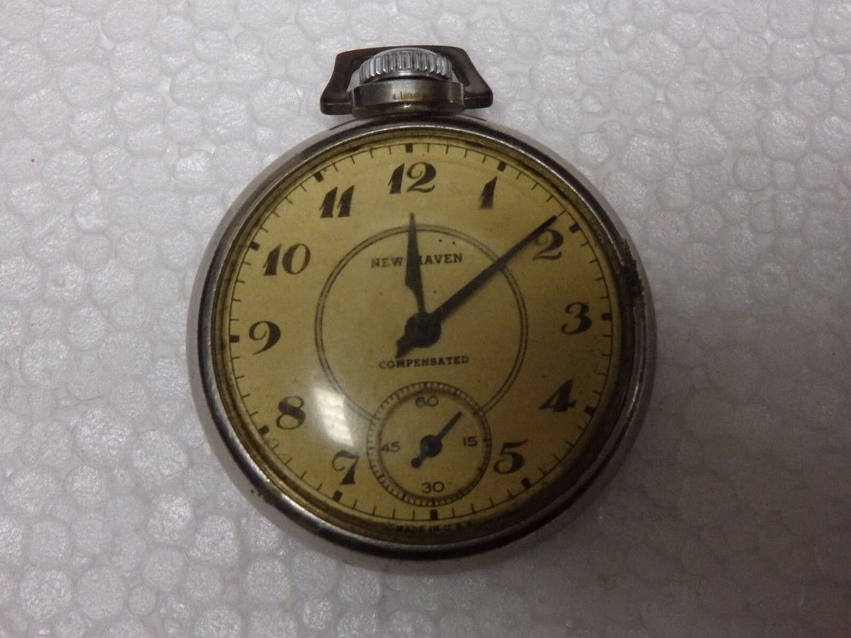New Haven Compensated Vintage Mechanical Wind Up Pocket