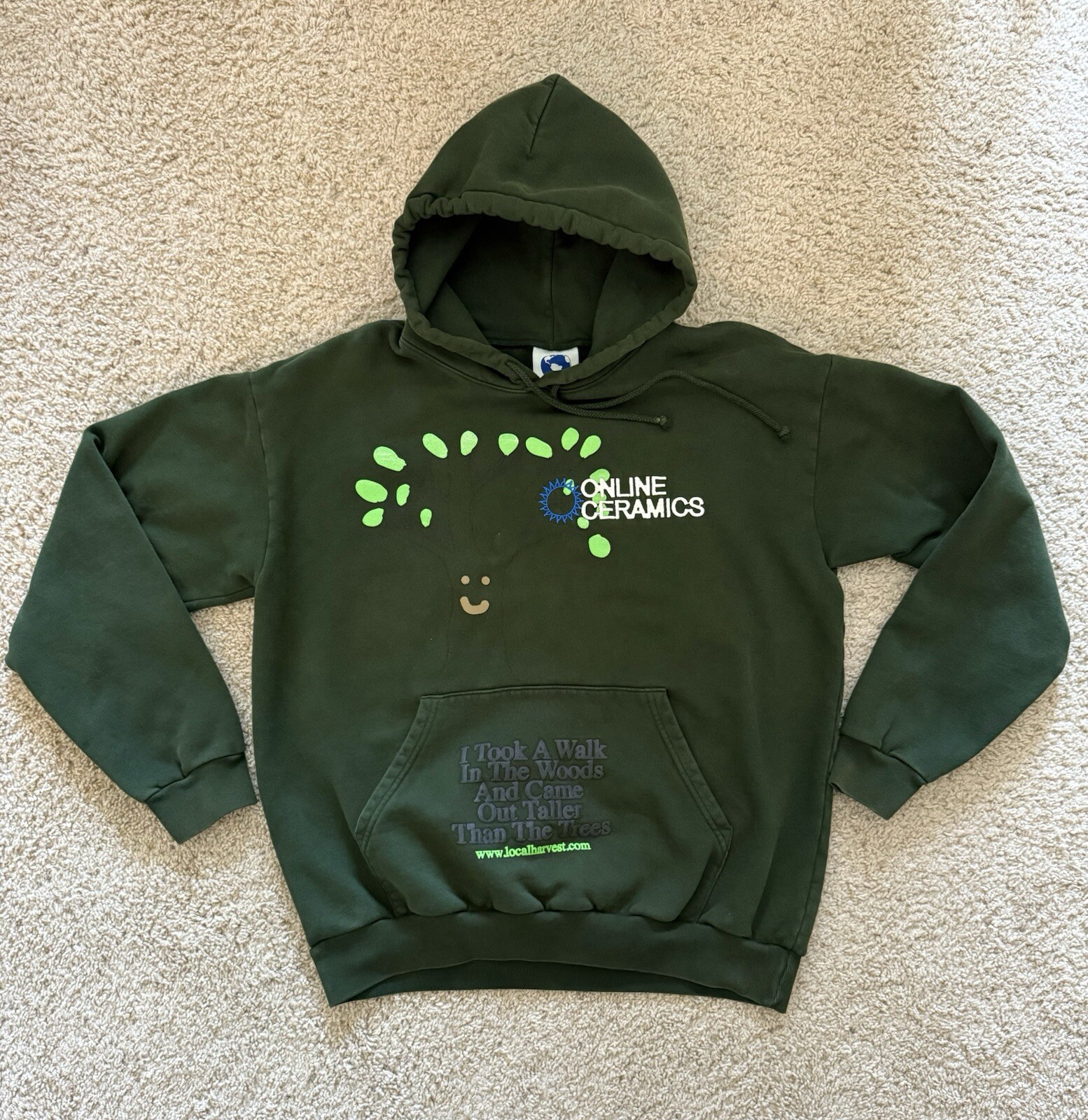 Online Ceramics Green Woods Hoodie XL Kyrie Irving Style-image