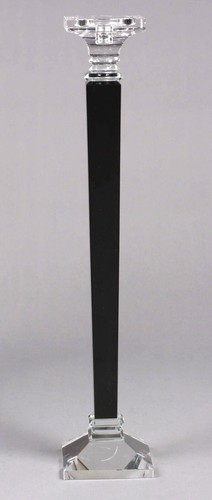 Crystal Candle Holders Square Black Taper or Pillar Candle 4"Sq 24"Tall Set/2 - Picture 2 of 4