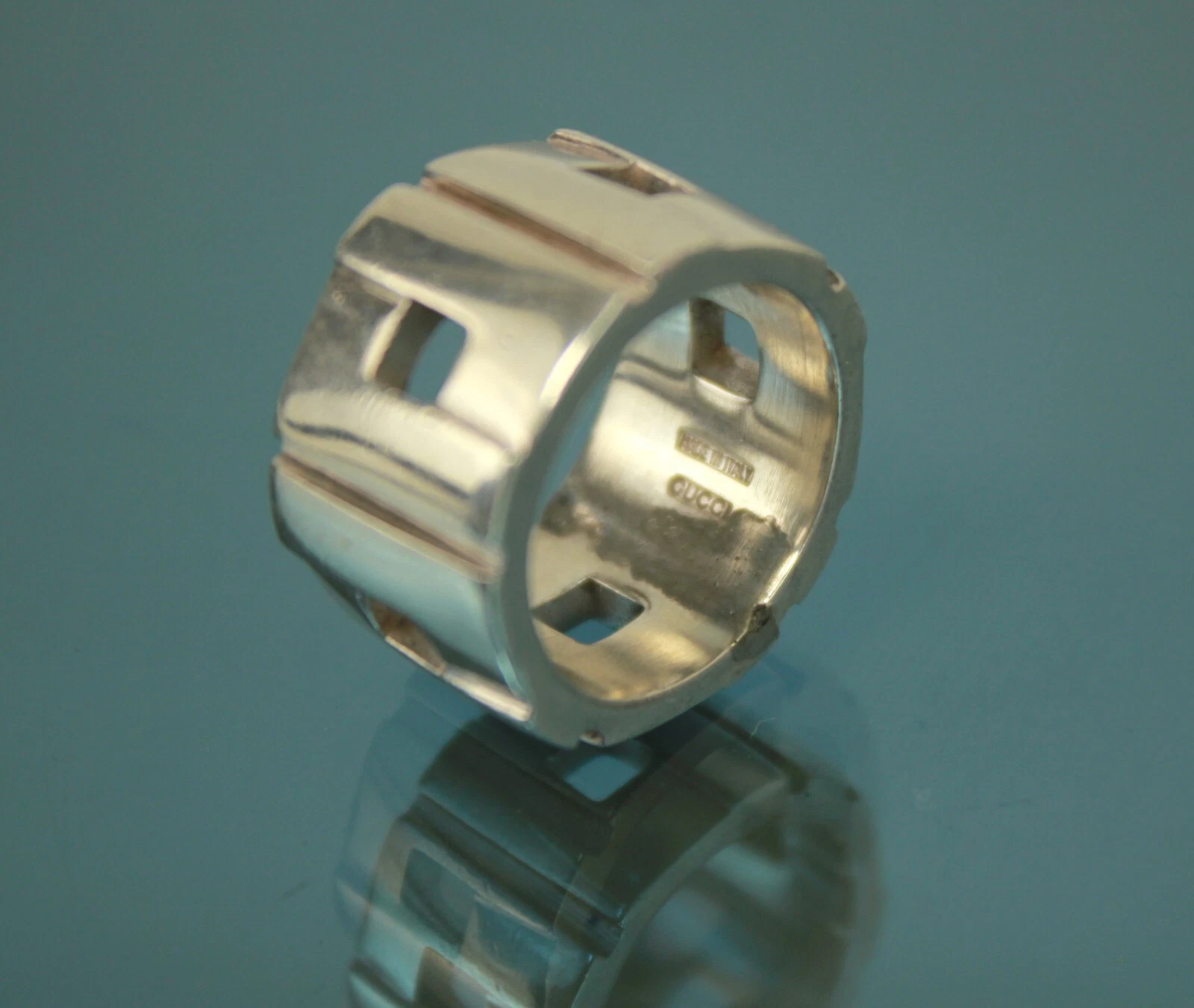 Bague doigt argent GUCCI États Unis taille 5 bague unisexe accessoires d'occasion vintage Italie