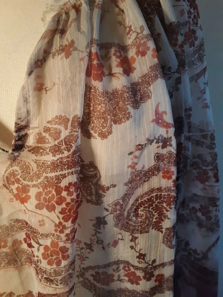 SONOMA Mujer Gris Oxidado Paisley Gasa Manga Larga Nuevo 2X Foto 2 de 4