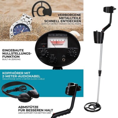 Maginon Metalldetektor Metallsuchgerät Kopfhörer Spule Tiefensonde UVP 99,-