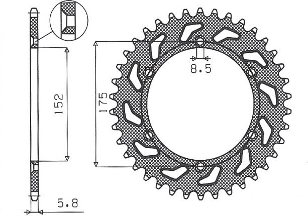 Pignon arrière 856 43 de haute précision usiné CNC pour Yamaha TT600S 4LW