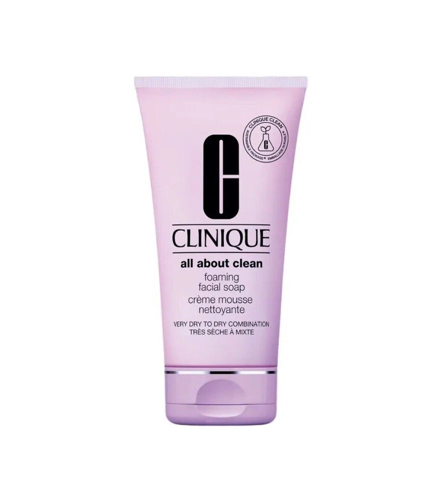 Clinique All About Clean Foaming Facial Soap Dry Combination Skin 5.0 oz/150 ml