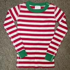 Hanna Andersson Boys Youth 110 US 5 Pajama Shirt Long John Top Red White Stripe