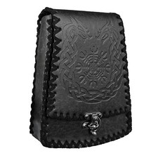 Nordic Embossed Faux Leather Belt Bag Medieval Retro Waist Bag Vintage Portab...