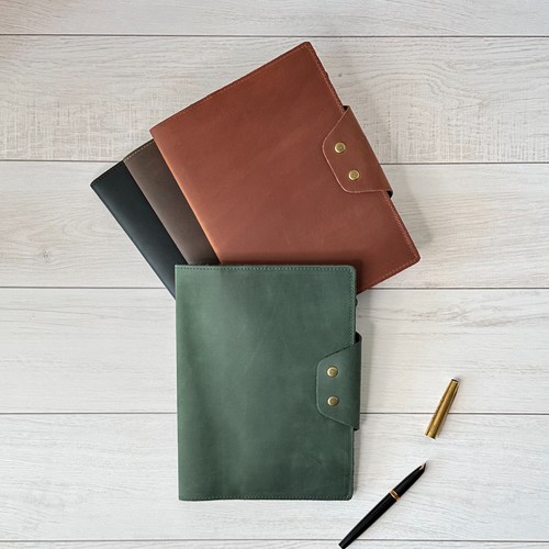 Leather Book Cover A5 Travel Journal Notebook Holder Diary Refillable Organizer - 第 8/12 張圖片