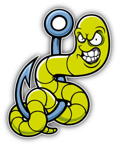 3'' Angry Worm Cartoon Car Bumper Sticker Decal 5'' or 6''