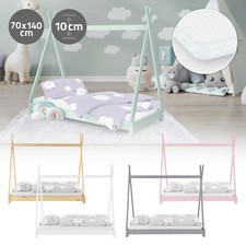 Lettino per bambini tenda indiana tipi in legno con/senza materasso 140 x 70 cm